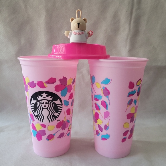 Starbucks Japan Exclusive SAKURA 2024 Cherry Blossom Reusable Cup with Bearista - Picture 2 of 5